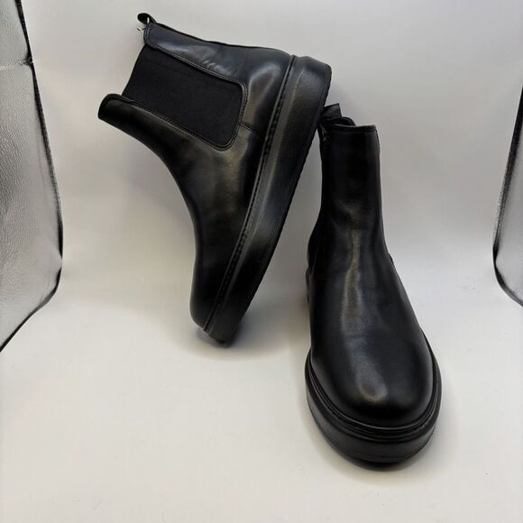 CAFENOIR Women Black Leather Ankle Boots EUR 40 UK 6.5 US 9 $270 MSRP - Picture 5 of 10